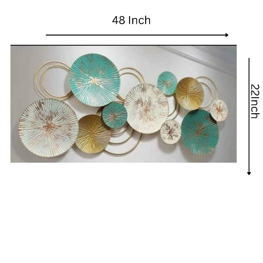Metallic color plates wall art by TheGharnish, 48x20 inch decorative metal wall art with modern metallic finish.