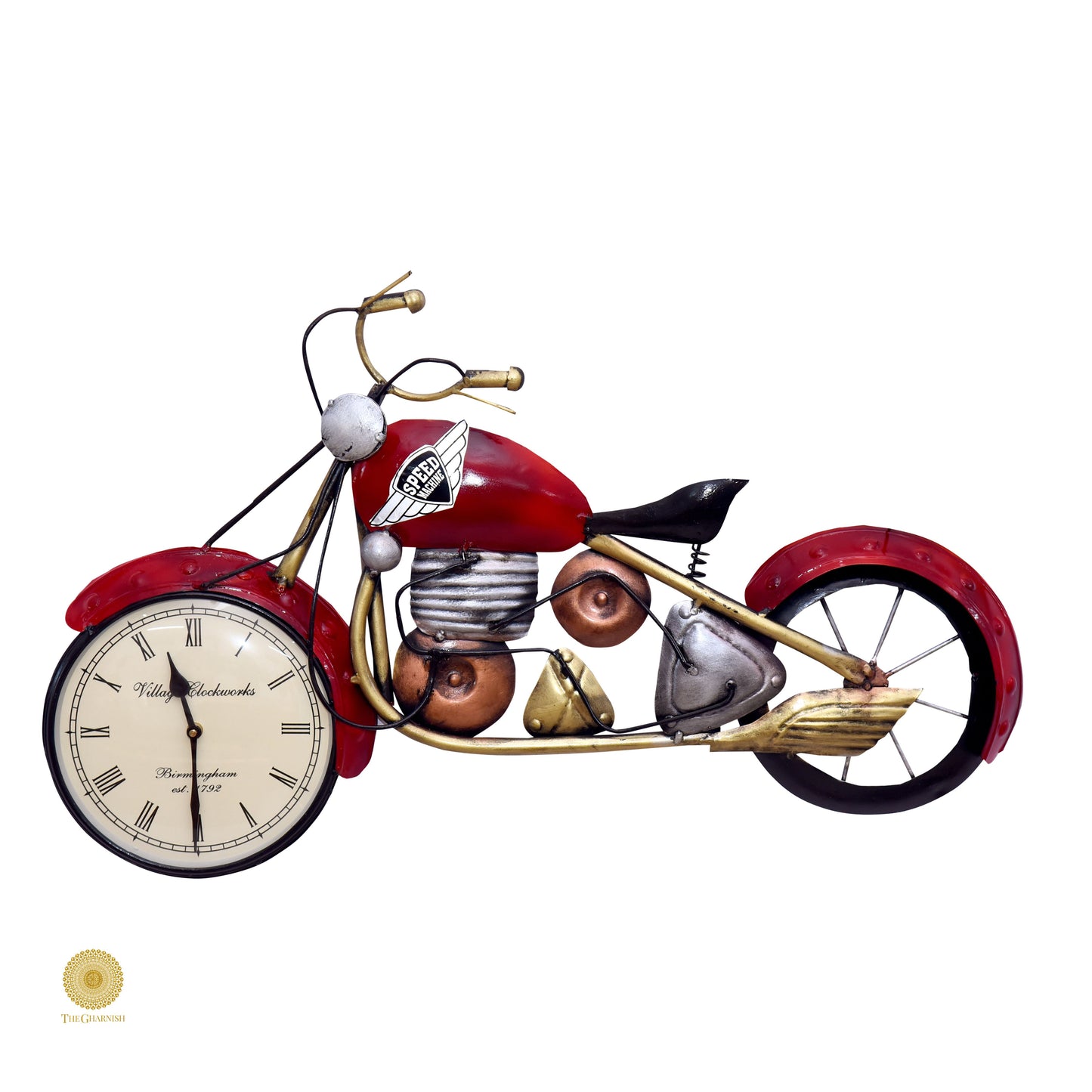Metallic red bike wall art by TheGharnish featuring a shiny, artistic bicycle design for modern home decor.