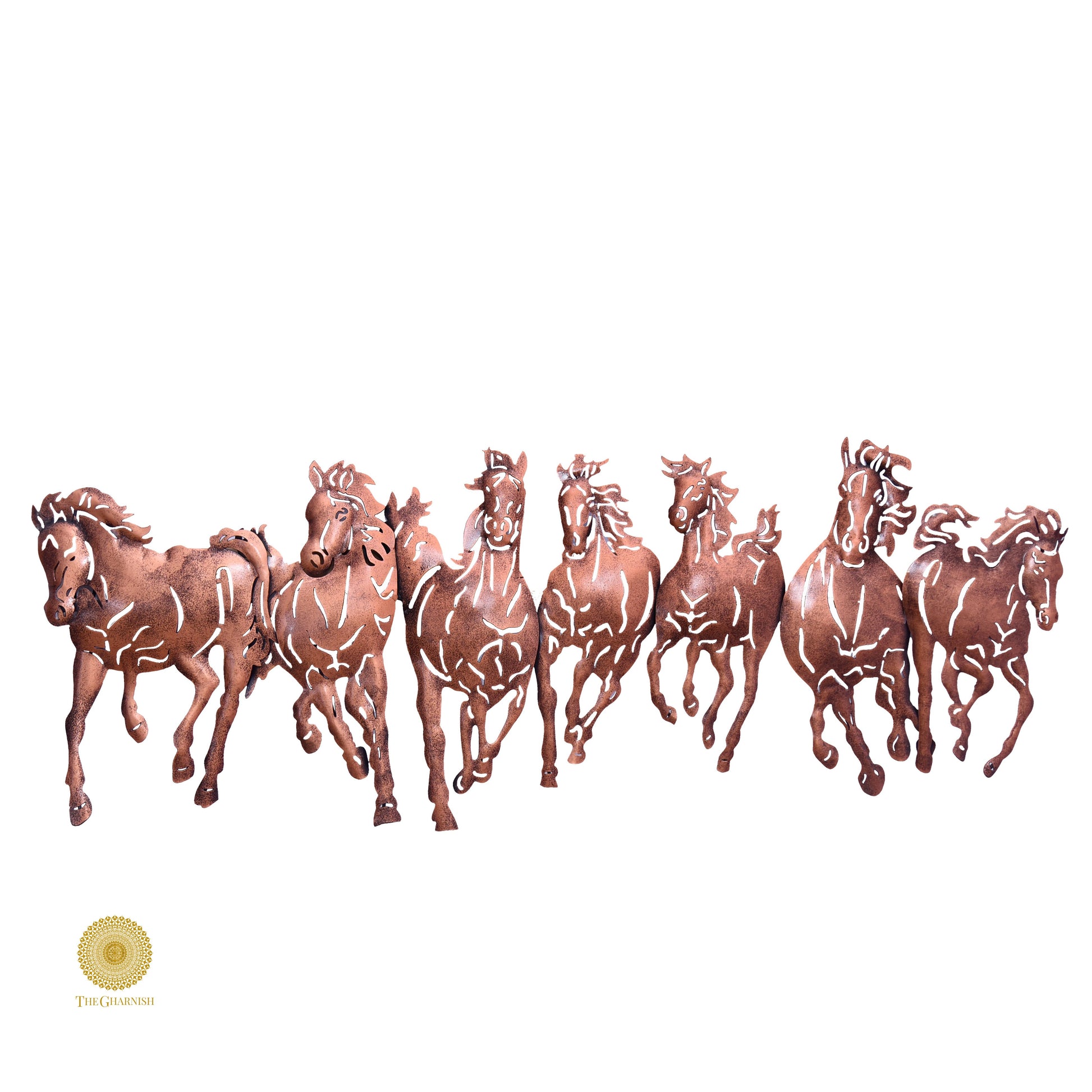 Wall art featuring a herd of running horses in black and white by TheGharnish, ideal for horse lovers' home decor.