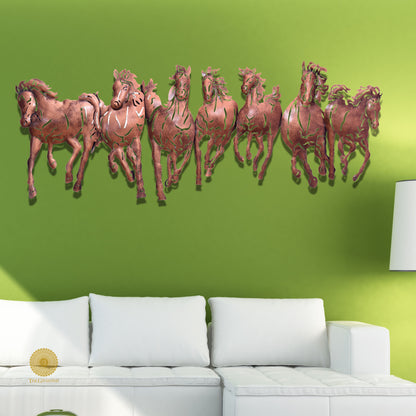 Wall art featuring a herd of running horses, designed by TheGharnish, ideal for horse lovers and rustic home decor.