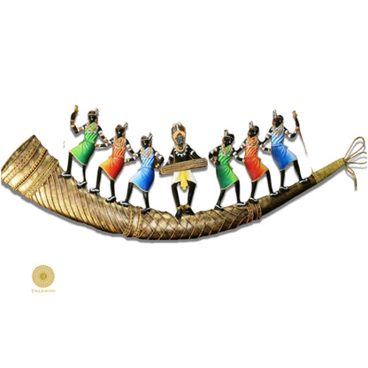 Rustic tribal native dance wall art by TheGharnish featuring traditional dance figures on textured wood background.