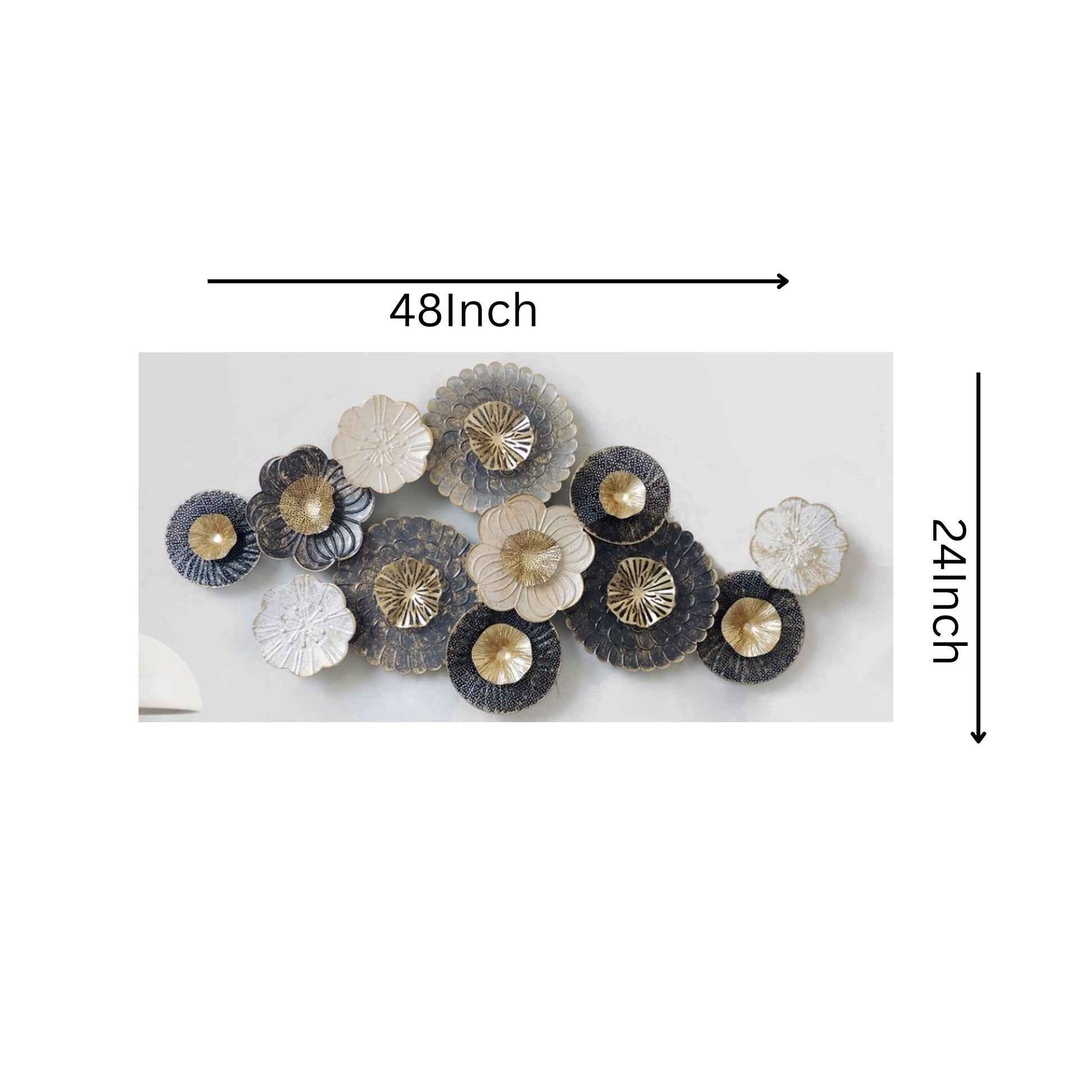 Vintage Flower Wall Art ( 48 x 24 Inches ) - The Gharnish - A Unit of Satkala Creations