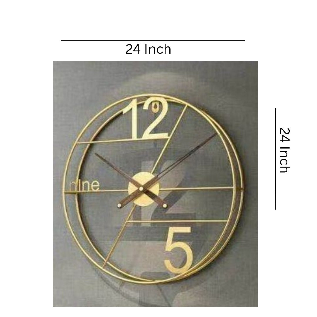 Alpha Numeric Metallic Wall Clock by TheGharnish, 24-inch diameter wall clock with a modern metallic finish.