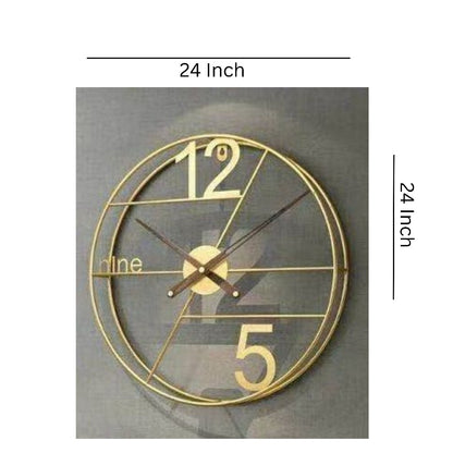 Alpha Numeric Metallic Wall Clock by TheGharnish, 24-inch diameter wall clock with a modern metallic finish.