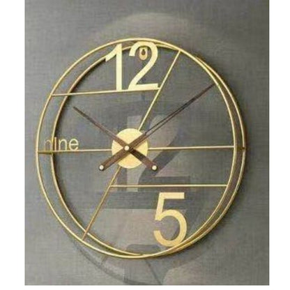 Alpha Numeric Metallic Wall Clock by TheGharnish, 24-inch diameter, modern wall clock with bold numeric design.