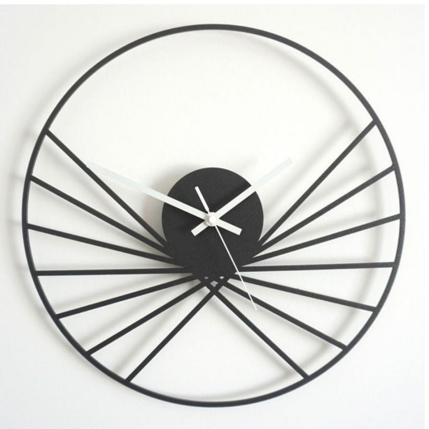 Black ring wall clock by TheGharnish, 24-inch diameter, modern round wall clock with minimalist design.