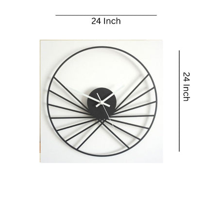 Black ring wall clock by TheGharnish, 24-inch diameter, modern wall clock with sleek black design and minimalist style.