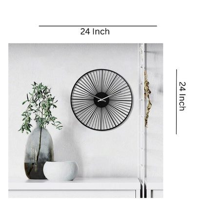 Dark Web Ring Wall Clock by TheGharnish, 24-inch diameter decorative wall clock with a modern black and dark design element.