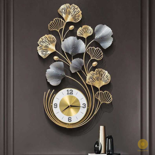 Waving Flower Wall Clock by TheGharnish, 30x17 inches, featuring a floral design and modern wall clock style.