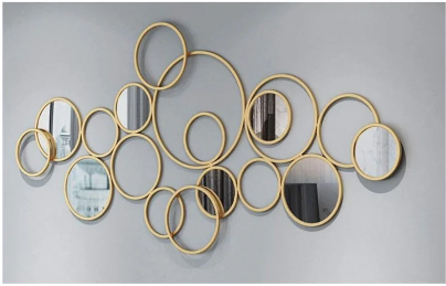 Bunch of Rings Wall Mirror by TheGharnish, 48 x 24 inches, decorative wall mirror with multiple circular frame accents.